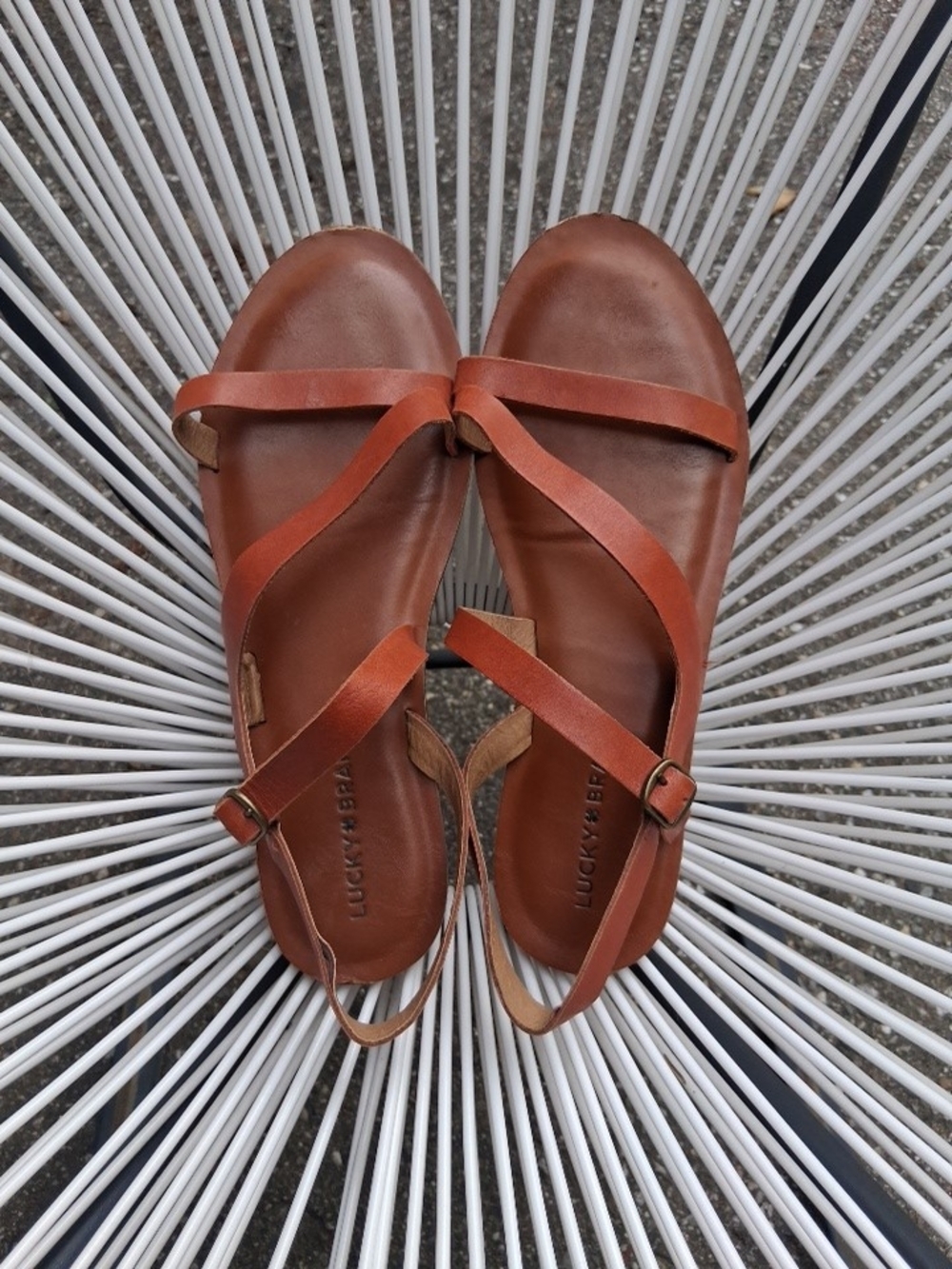 Lucky Brand LP Balexcia Sandals Woman's Size 10 M Brown Flat Strappy